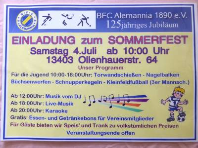 Sommerfest des BFC Alemannia 1890 e.V.